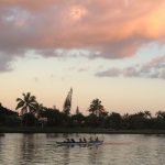 Enjoy the sunset while paddling an Outrigger Canoe