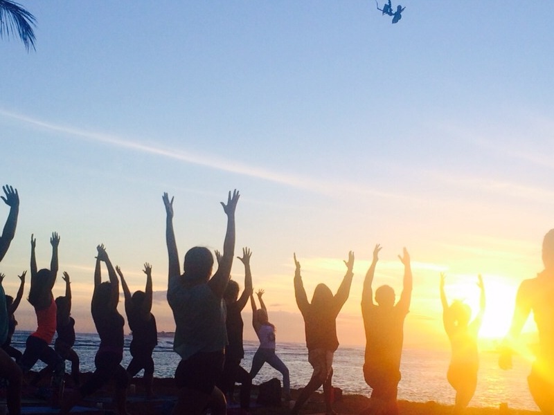 Yoga at the Beach in Hawaii